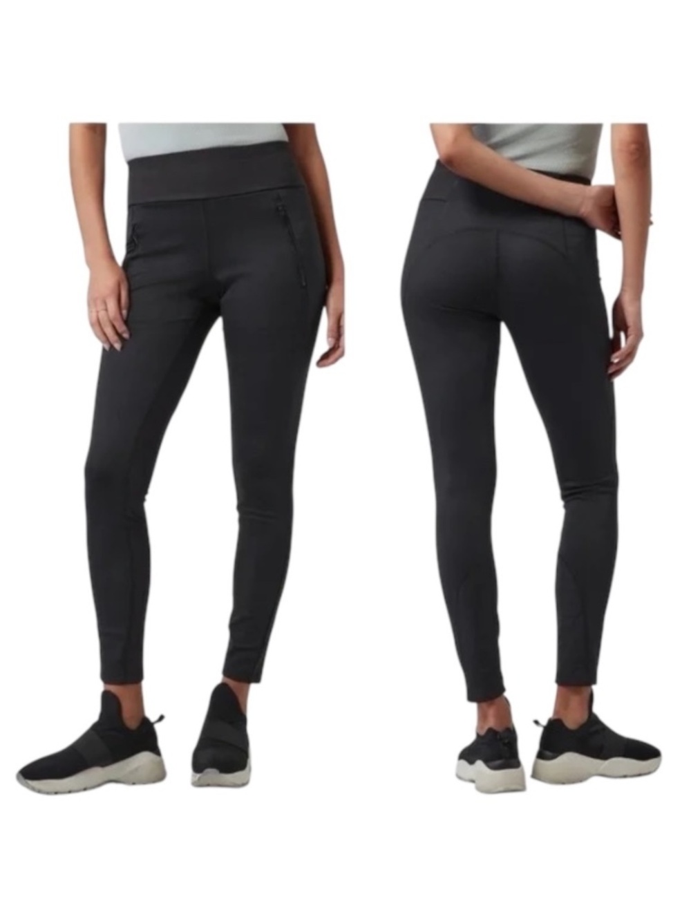 Athleta Peak Hybrid Fleece Tight Black XXS High Rise Leggings 511126